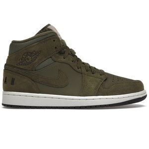 Air Jordan 1 Retro Mid 'Olive Canvas'